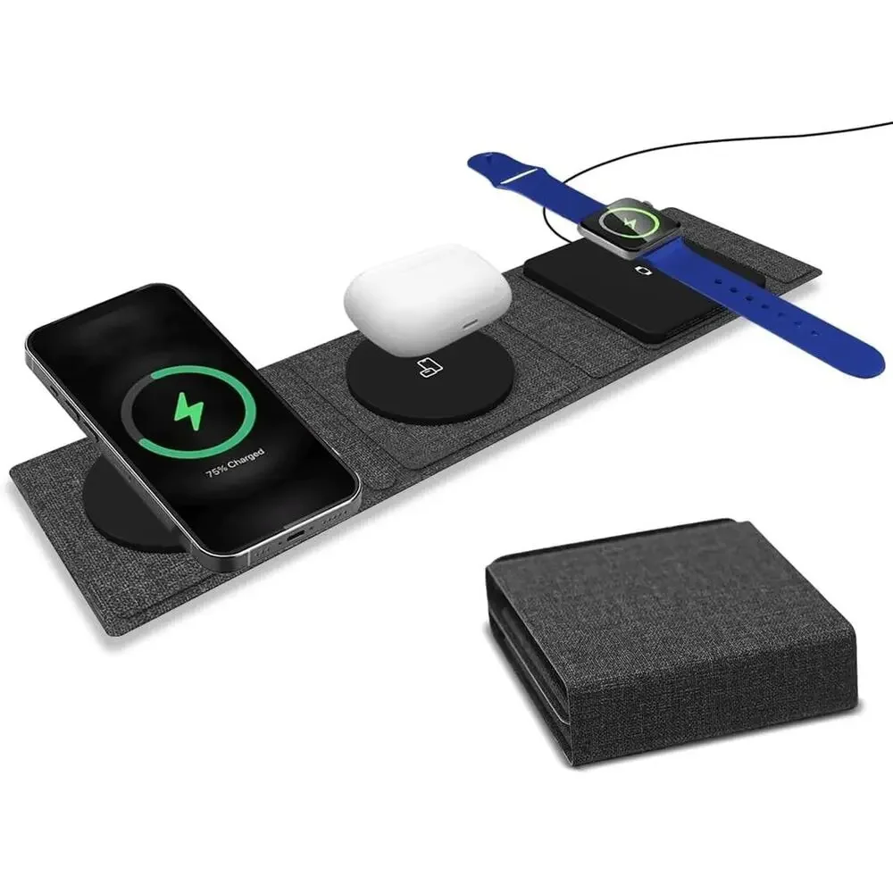 ZTAR 15W Magnetic Wireless Power Wallet MagSafe Compatible Blue NEW